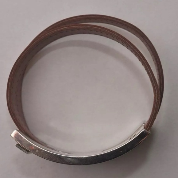 HERMES Puspus Hermes Logo Leather Bangle Pink Silver with Box!!🧡🖤 - Picture 7 of 12